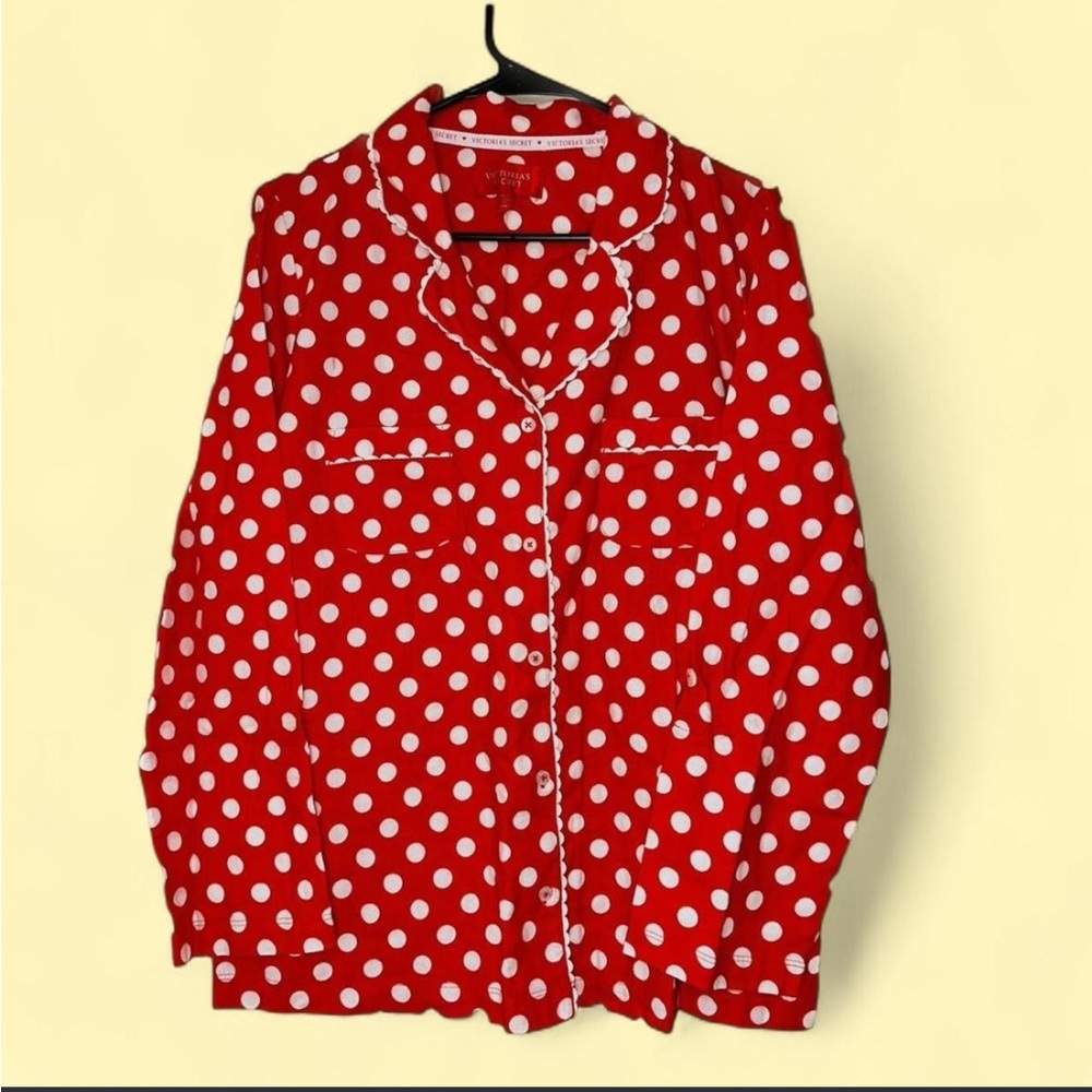 Victoria's Secret Red Polka Dot Pajama-Style Jacket